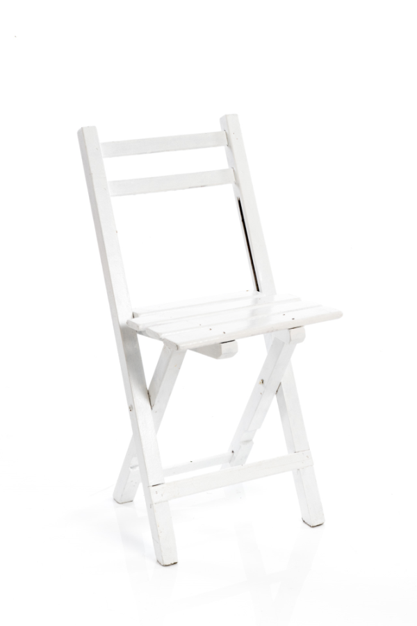 Houten plooistoel wit